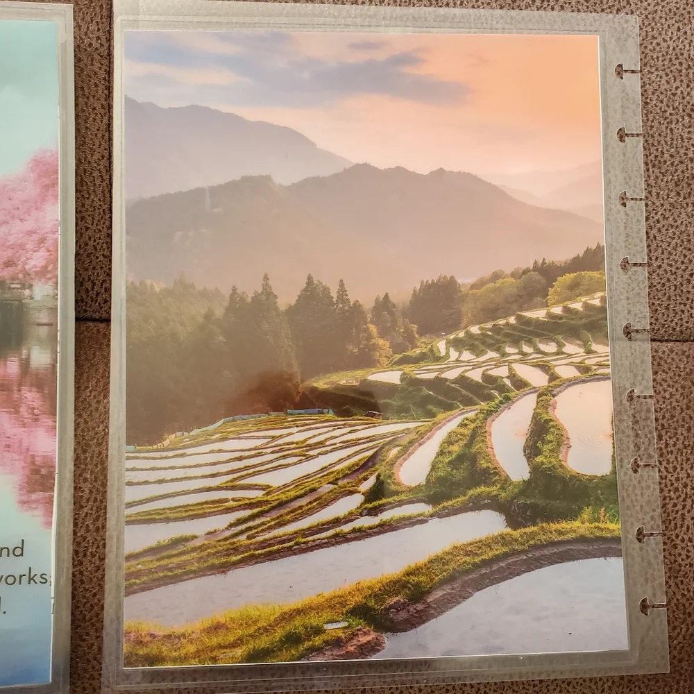 Hand Made Cover For A classic size Disc Bound Planner Psalm 139:14 Asian scenery
